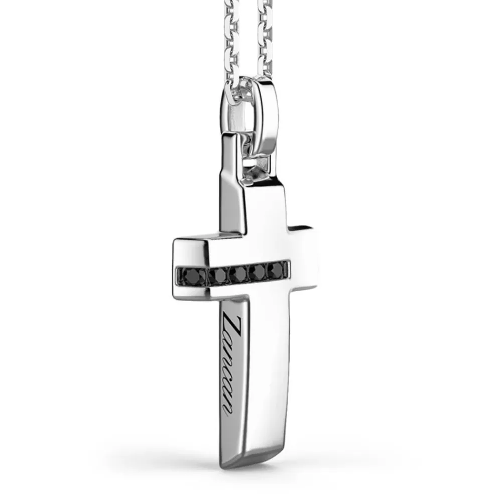 Fashion Zancan Silver Necklace With Cross Pendant. Colliers