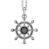 Clearance Zancan Silver Necklace With Helm Pendant And Black Stone Pendant. Colliers