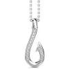 Fashion Zancan Silver Necklace With Hook Pendant And Stones. Colliers