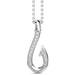 Fashion Zancan Silver Necklace With Hook Pendant And Stones. Colliers