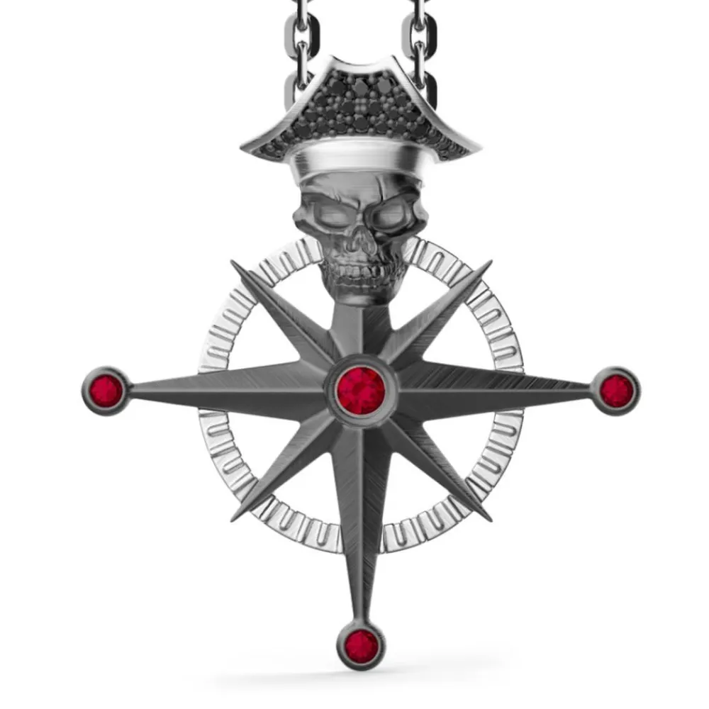 Hot Zancan Silver Necklace With Pirate Skull Pendant. Colliers