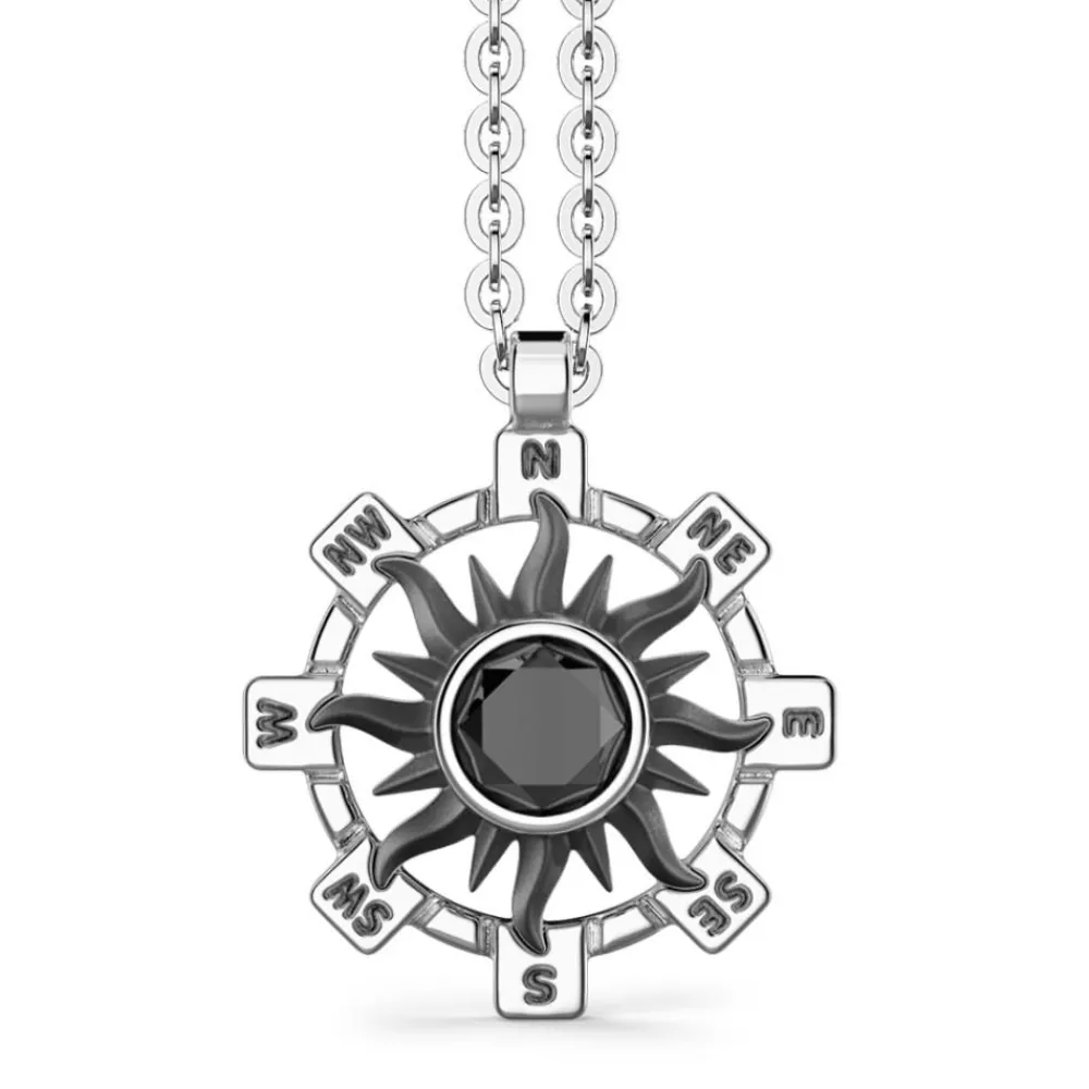 Outlet Zancan Silver Necklace With Sun Pendant And Black Stone. Colliers