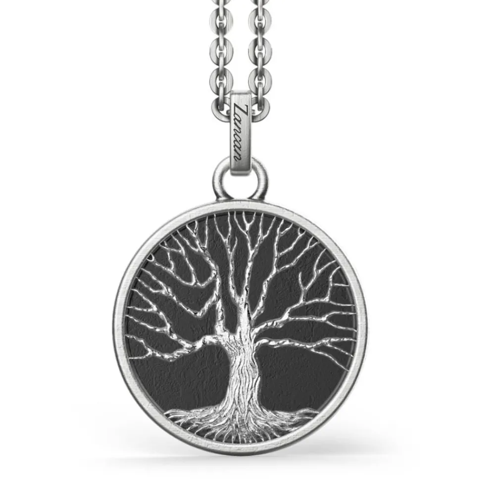 Discount Zancan Silver Necklace With Tree Of Life Pendant. Colliers