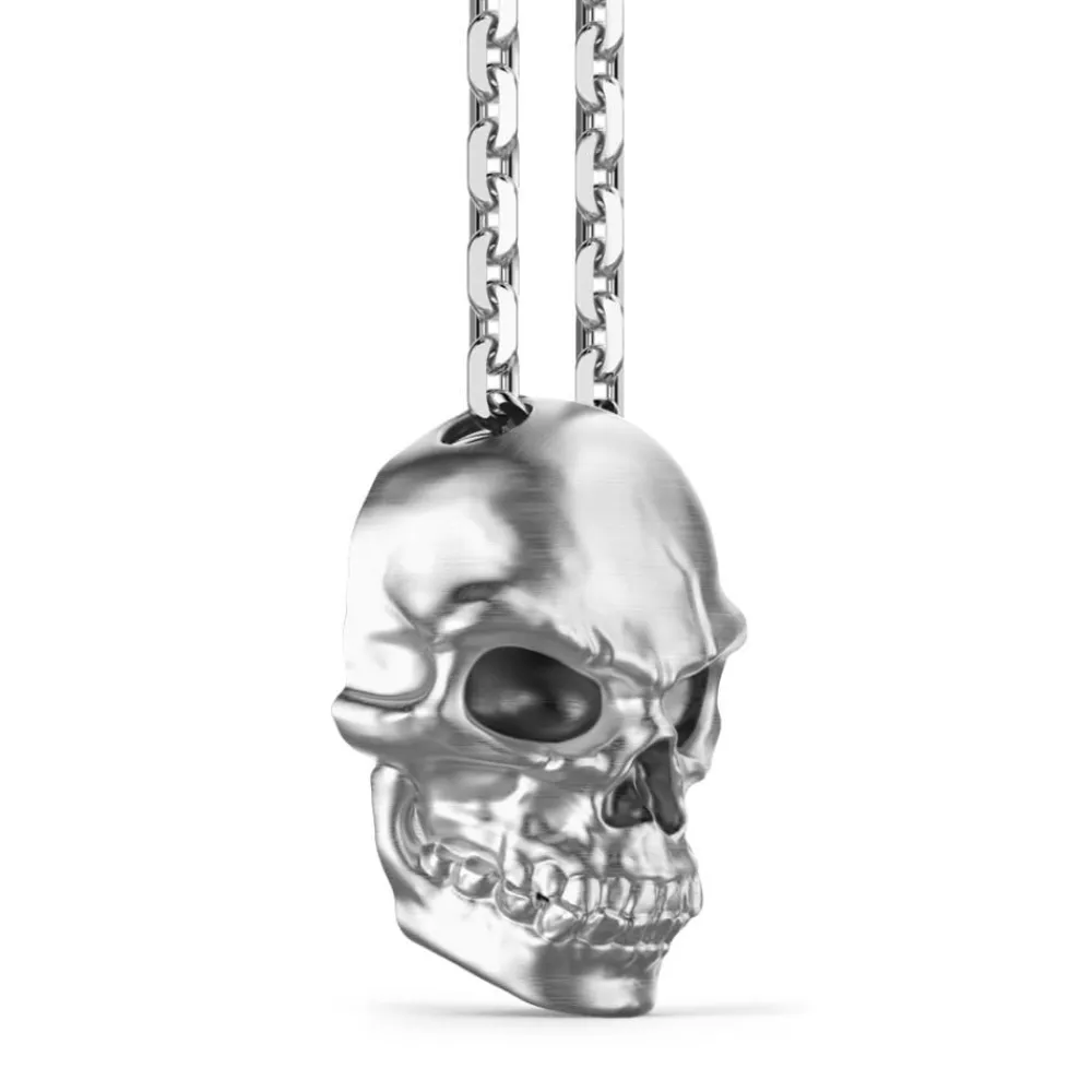 Fashion Zancan Silver Necklace With Skull Pendant. Colliers