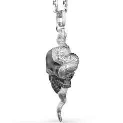Clearance Zancan Silver Necklace With Skull-And-Serpent Pendant. Colliers