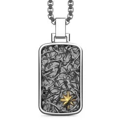 Hot Zancan Silver Necklace With Barbed-Wire Tag Pendant. Colliers