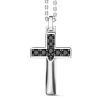 Outlet Zancan Silver Necklace With Cross Pendant And Black Stones. Colliers