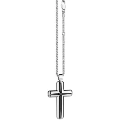 Clearance Zancan Silver Necklace With Cross Pendant And Black Stone. Colliers