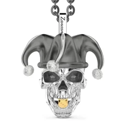 Flash Sale Zancan Silver Necklace With Joker Skull Pendant. Colliers