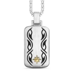 Online Zancan Silver Necklace With Tag Pendant And Tribal Motif. Colliers