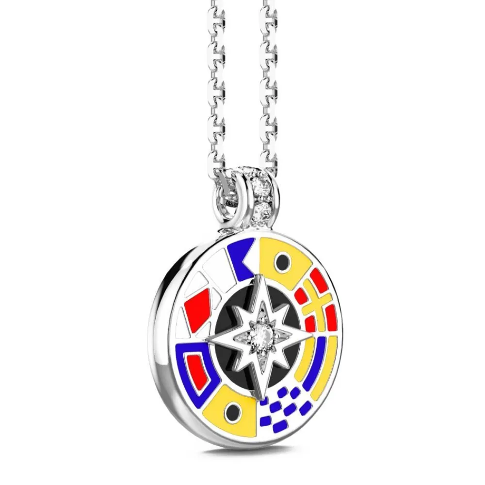 Store Zancan Silver Necklace With Pendant And Lacquered Details. Colliers