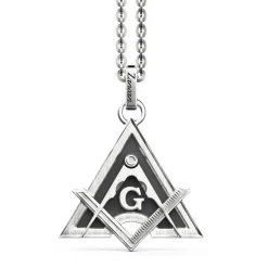 Cheap Zancan Silver Necklace With Freemason Pendant. Colliers