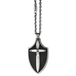 Clearance Zancan Silver Necklace With Shield Pendant. Colliers