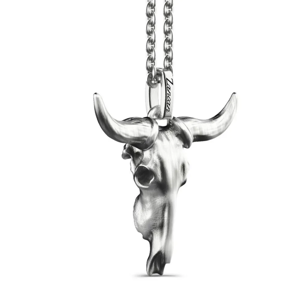 New Zancan Silver Necklace With Buffalo Pendant. Colliers