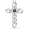 Discount Zancan Silver Necklace With Cross Pendant And Black Stones. Colliers