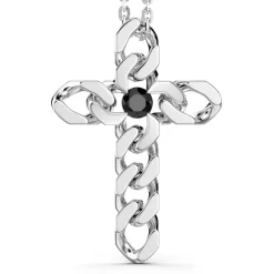 Discount Zancan Silver Necklace With Cross Pendant And Black Stones. Colliers