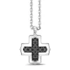 Online Zancan Silver Necklace With Greek Cross Pendant And Black Stones. Colliers