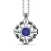 Outlet Zancan Silver Necklace With Wind Rose Pendant And Blue Stone. Colliers
