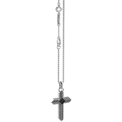 Best Sale Zancan Silver Necklace With Cross Pendant And Black Stones. Colliers