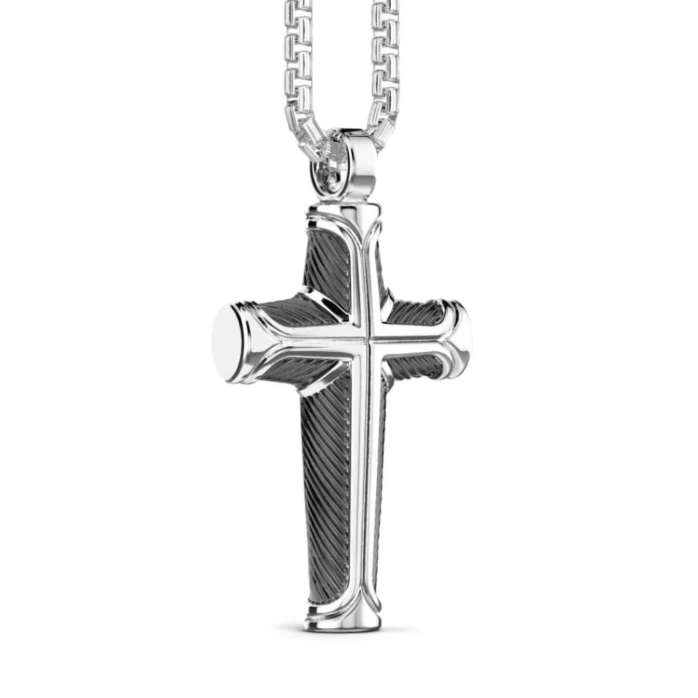 Hot Zancan Silver Necklace With Cross Pendant. Colliers