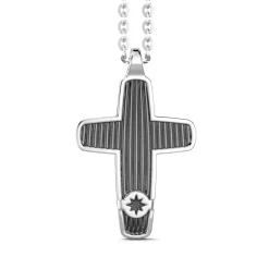 New Zancan Silver Necklace With Cross Pendant. Colliers