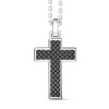 Fashion Zancan Silver Necklace With Cross Pendant And Black Stones. Colliers