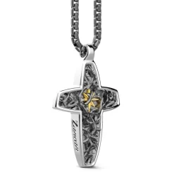 Discount Zancan Silver Necklace With Barbed-Wire Cross Pendant. Colliers