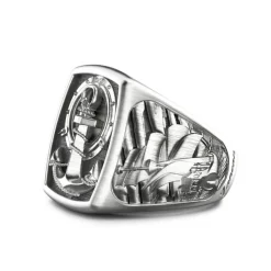 Outlet Zancan Silver Ring With Anchor. Bagues