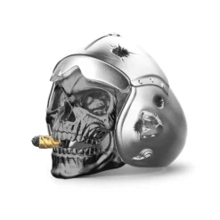 Cheap Zancan Silver Ring With Aviator Skull. Bagues