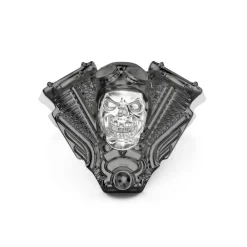 New Zancan Silver Ring With Biker Skull. Bagues