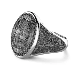 Best Zancan Silver Ring With Black Stones. Bagues