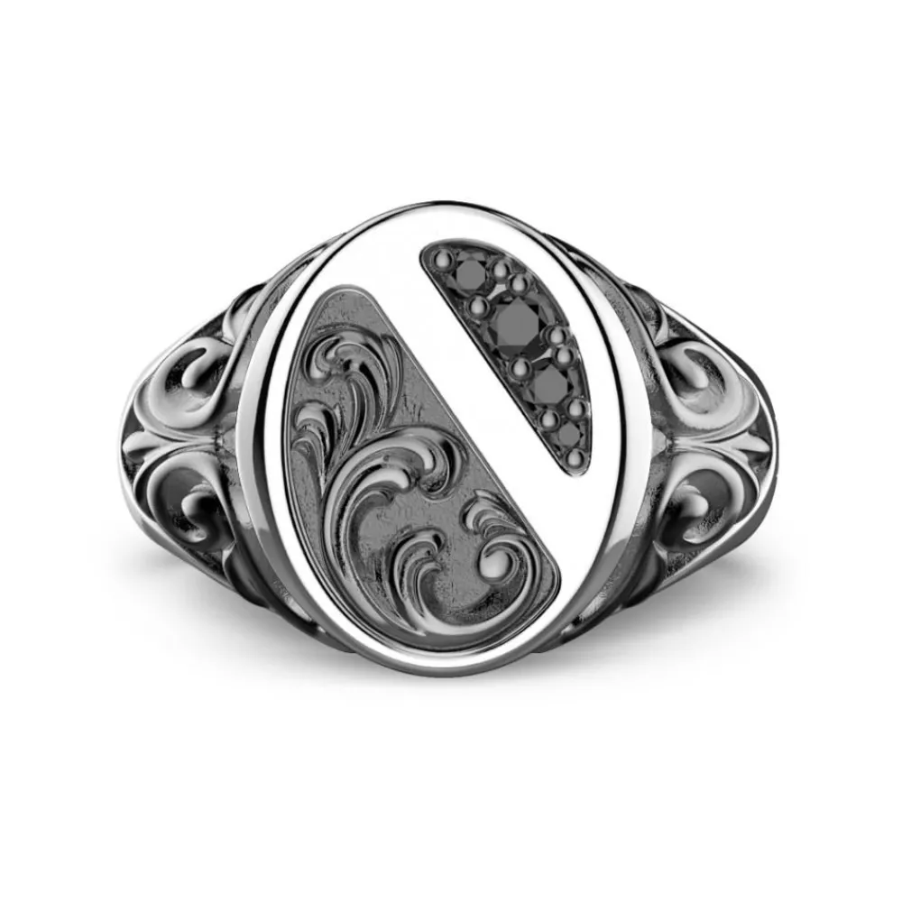 Hot Zancan Silver Ring With Black Stones. Bagues