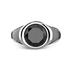 Cheap Zancan Silver Ring With Black Stone. Bagues
