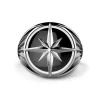 Flash Sale Zancan Silver Ring With Iconic Wind Rose On Onyx. Bagues