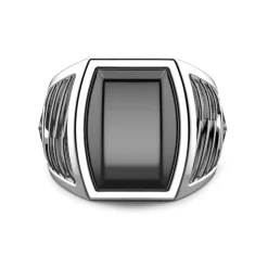 Hot Zancan Silver Ring With Onyx. Bagues