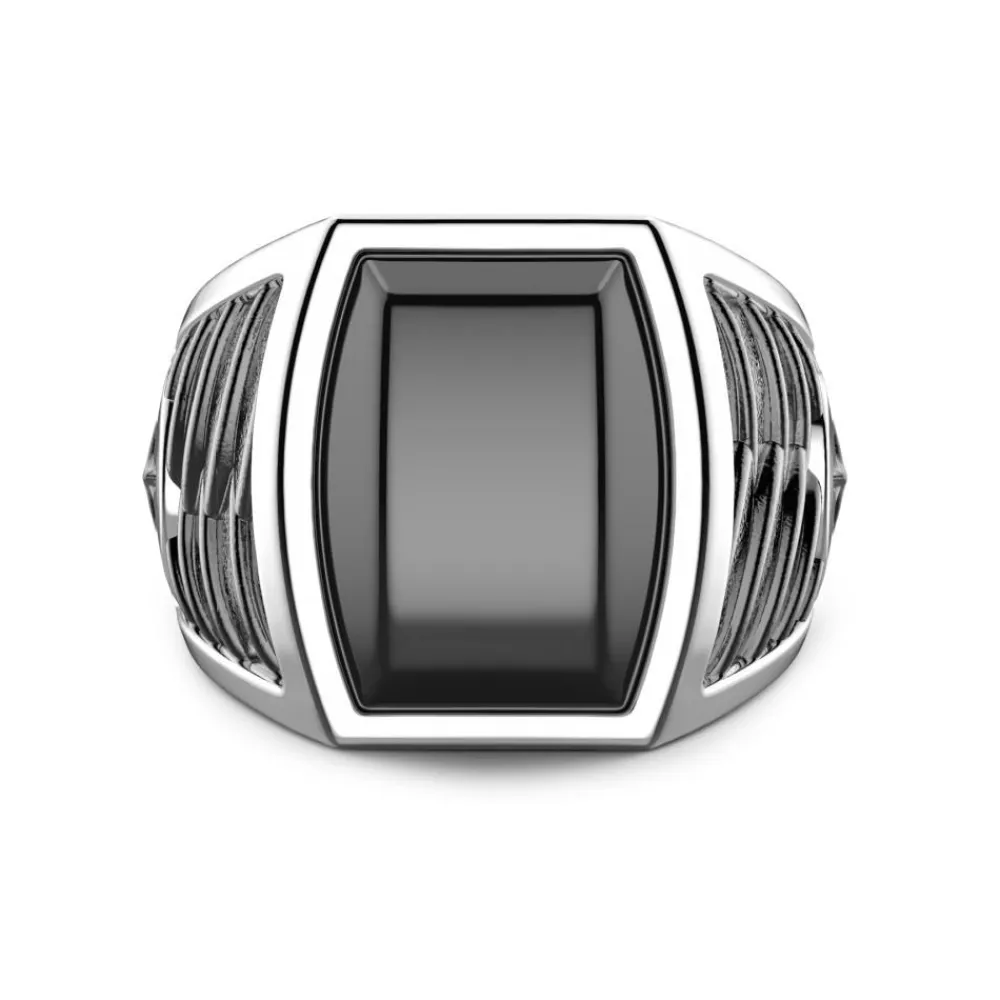 Hot Zancan Silver Ring With Onyx. Bagues