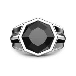 Outlet Zancan Silver Signet Ring With Onyx Stone. Bagues