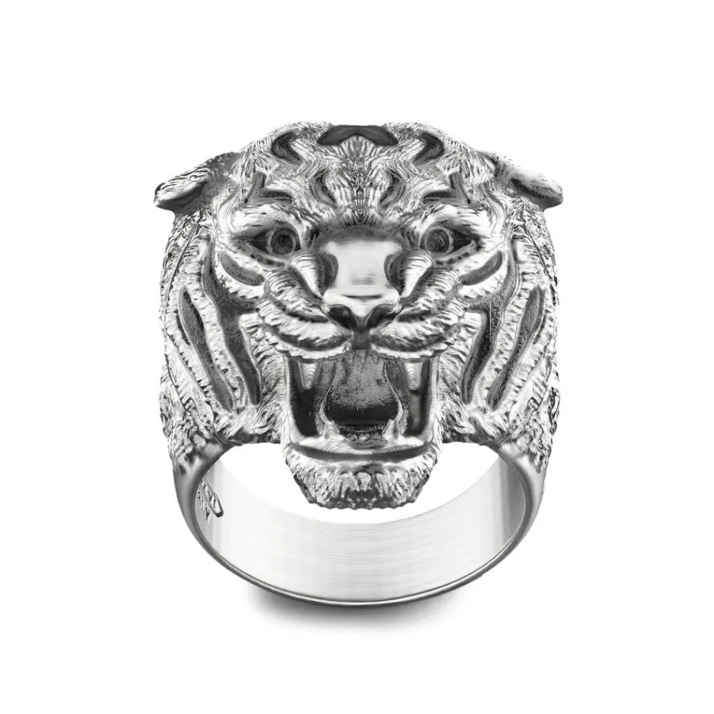 Flash Sale Zancan Silver Tiger Ring. Bagues