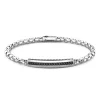 Cheap Zancan Silver Venetian Link Bracelet With Tag And Black Stones. Bracelets