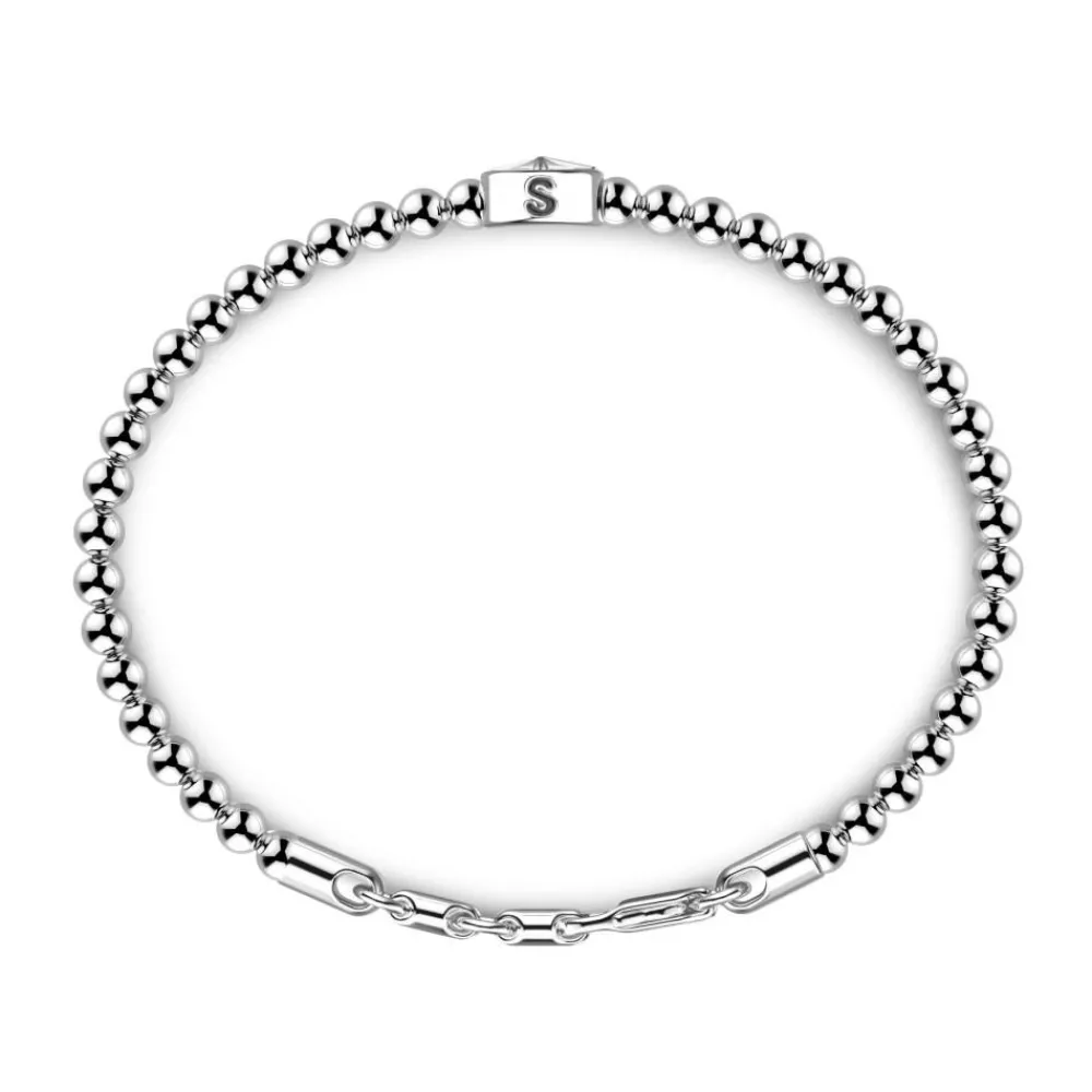 Outlet Zancan Soft Bracelet With Silver Beads With Wind Rose. Bracelets