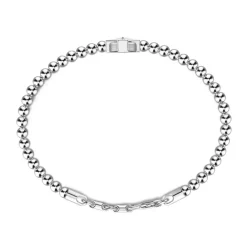 Store Zancan Soft Bracelet With Silver Beads And Greek Cross. Bracelets