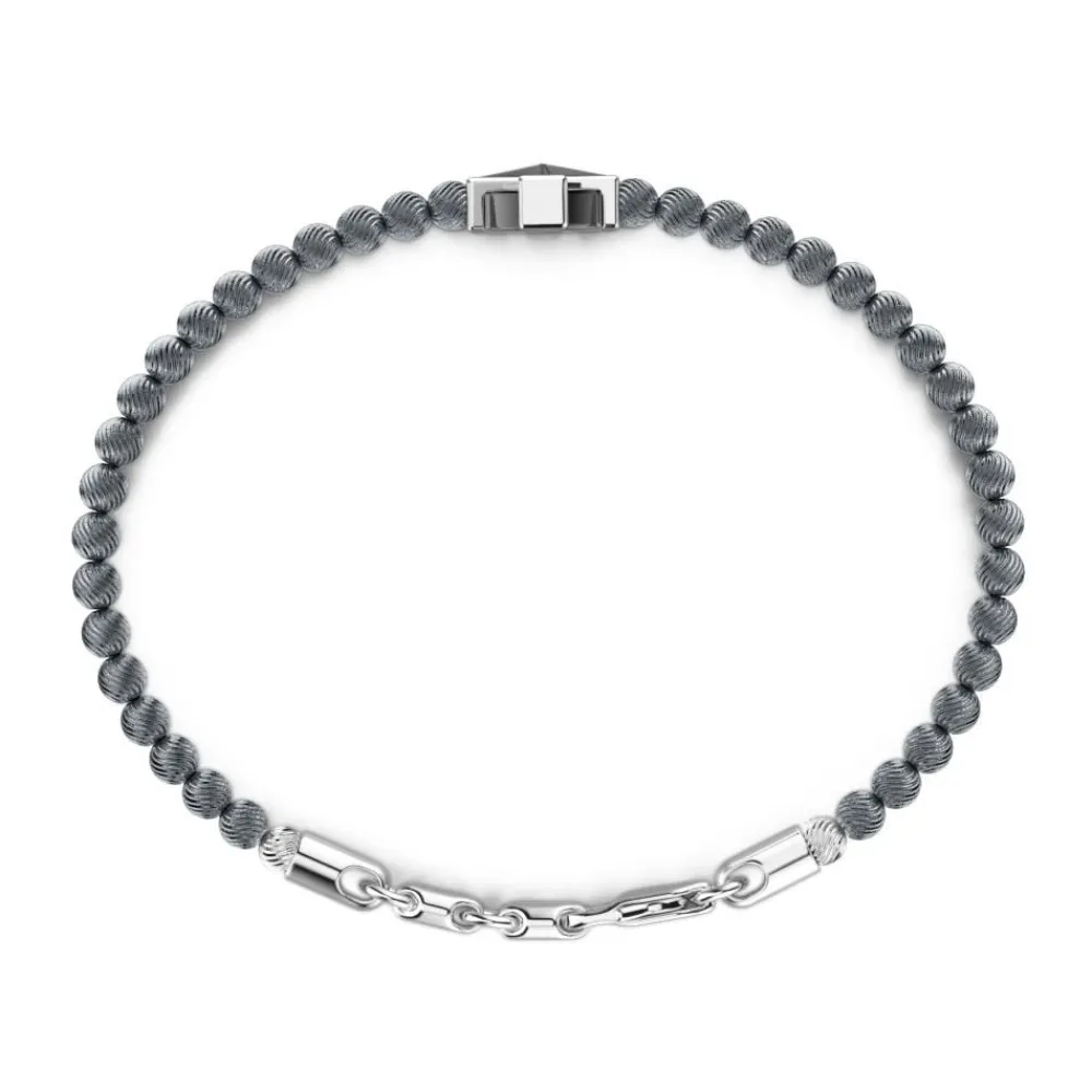 Cheap Zancan Soft Bracelet With Silver Beads And Greek Cross. Bracelets