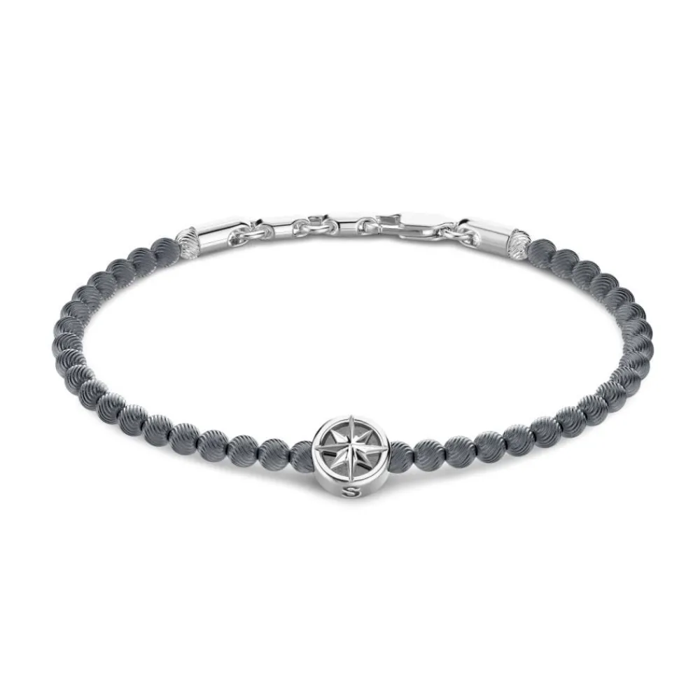 Flash Sale Zancan Soft Bracelet With Silver Beads With Wind Rose. Bracelets