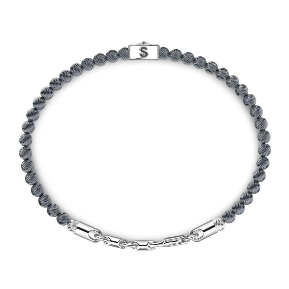 Flash Sale Zancan Soft Bracelet With Silver Beads With Wind Rose. Bracelets