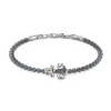 Best Sale Zancan Soft Bracelet With Silver Beads, Anchor And Black Stones. Bracelets