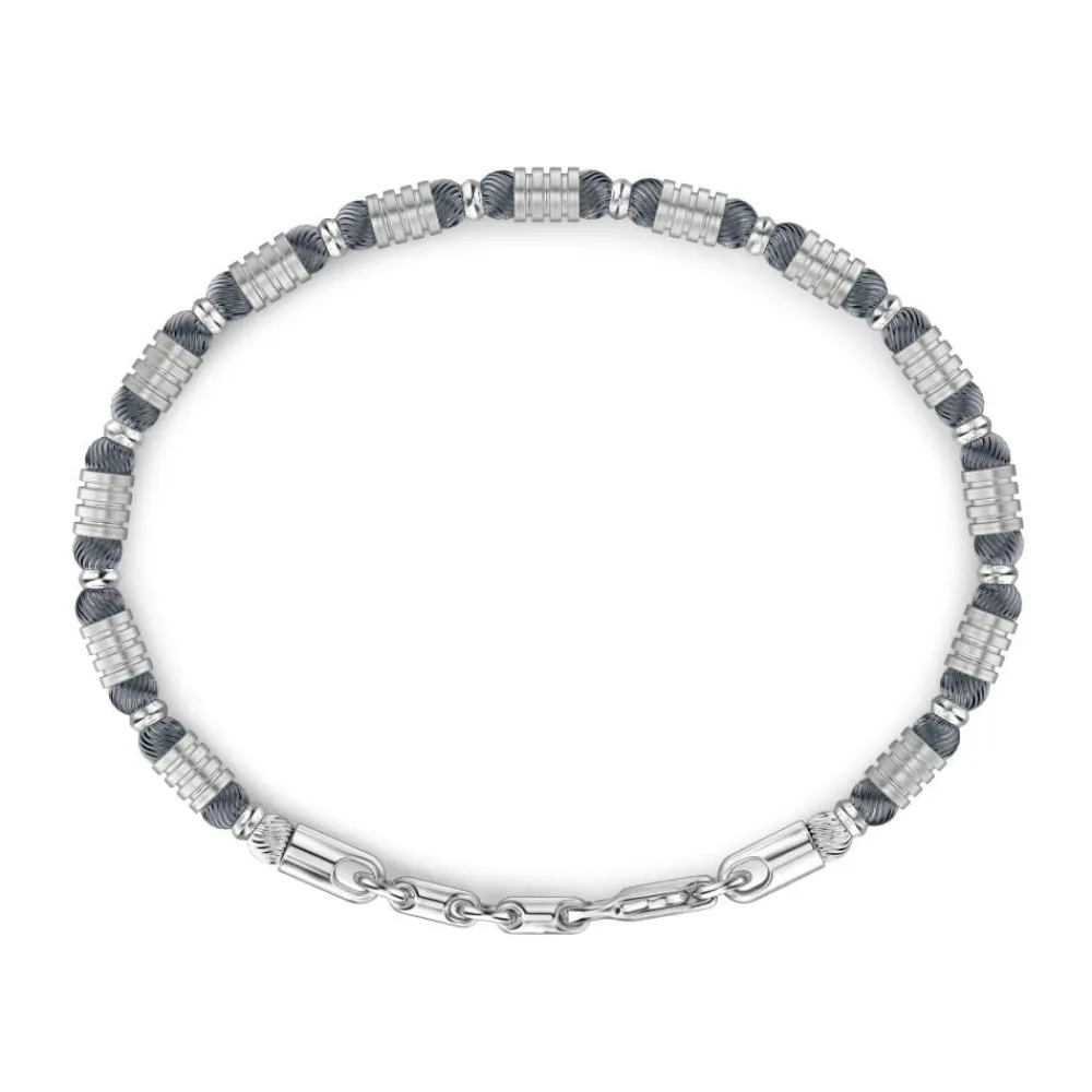 Sale Zancan Soft Silver Beads And Tubular Element Bracelet. Bracelets
