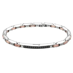 Shop Zancan Steel Bracelet With Black Stones. Bracelets