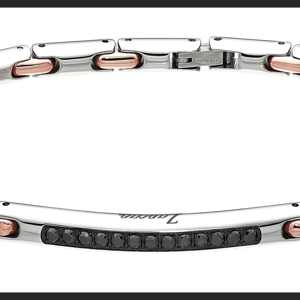 Shop Zancan Steel Bracelet With Black Stones. Bracelets