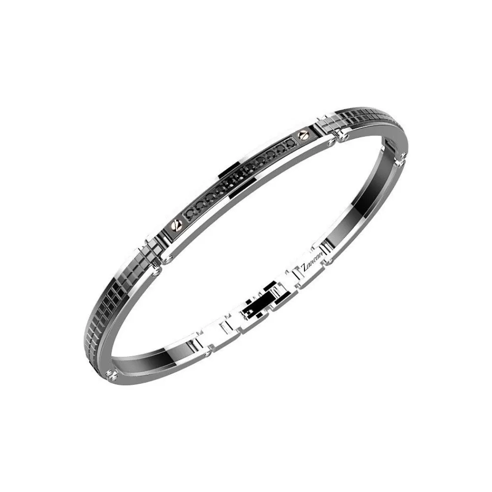 Store Zancan Steel Bracelet With Black Stones. Bracelets