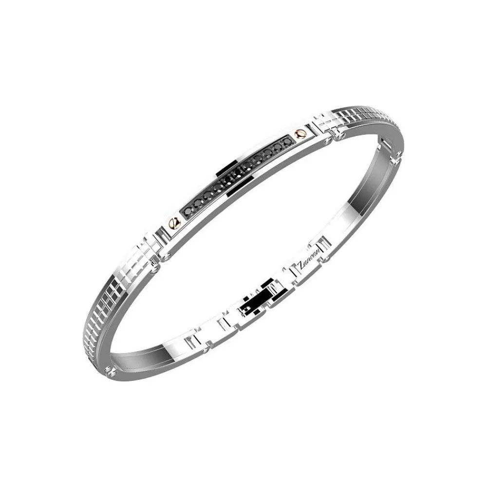 Hot Zancan Steel Bracelet With Black Stones. Bracelets
